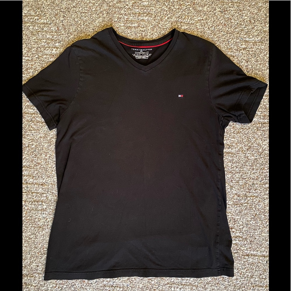 Black Tommy Hilfiger V - neck Tee